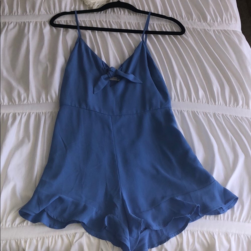 Royal Blue Romper tie in front